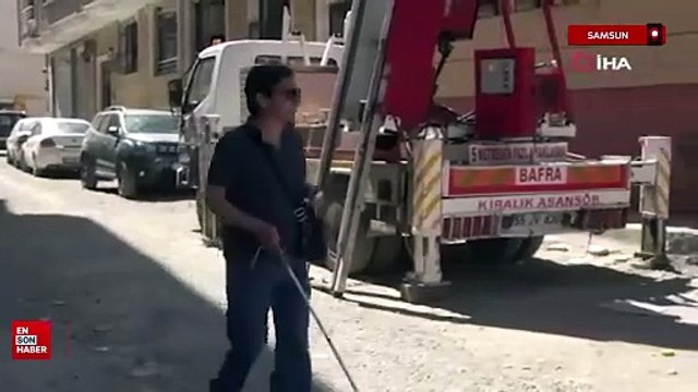 Samsun'da görme engelli vatandaş evini zil sesi ile buluyor
