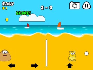 ☀️ Relaxed Beach Volley with Pou – Easy Mode Play!