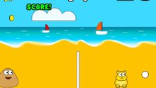 ☀️ Relaxed Beach Volley with Pou – Easy Mode Play!