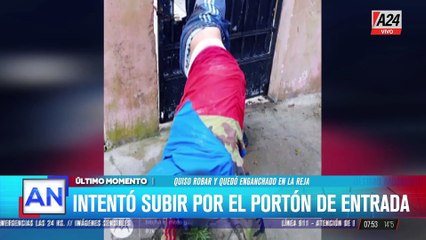 🚨 SAN MIGUEL: QUISO ROBAR Y QUEDÓ ENGANCHADO EN LA REJA