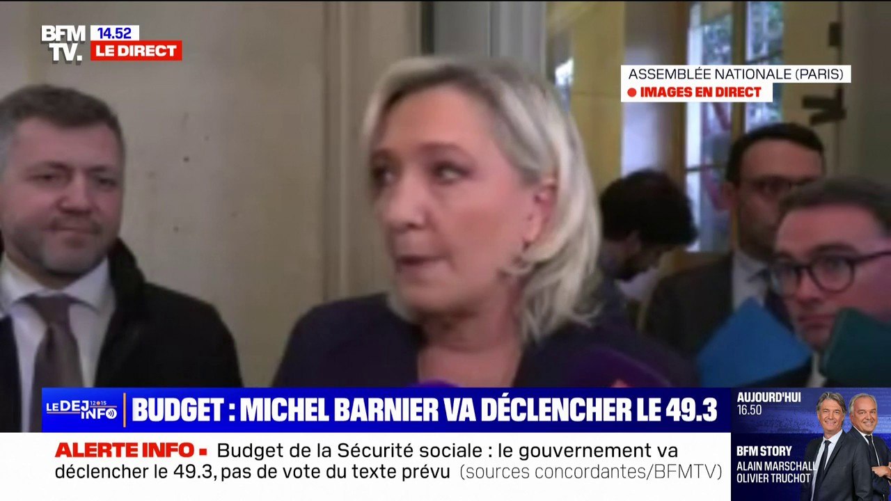 Marine Le Pen: "Nous avons déposé un amendement sur le renoncement à la désindexation des retraites. À charge pour le gouvernement de l'accepter ou de ne pas l'accepter"