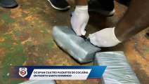 DNCD confisca cuatro paquetes de presunta cocaína en puerto santo domingo