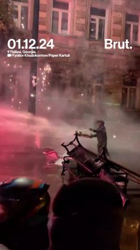 Géorgie : des manifestants affrontent la police avec des feux d'artifice