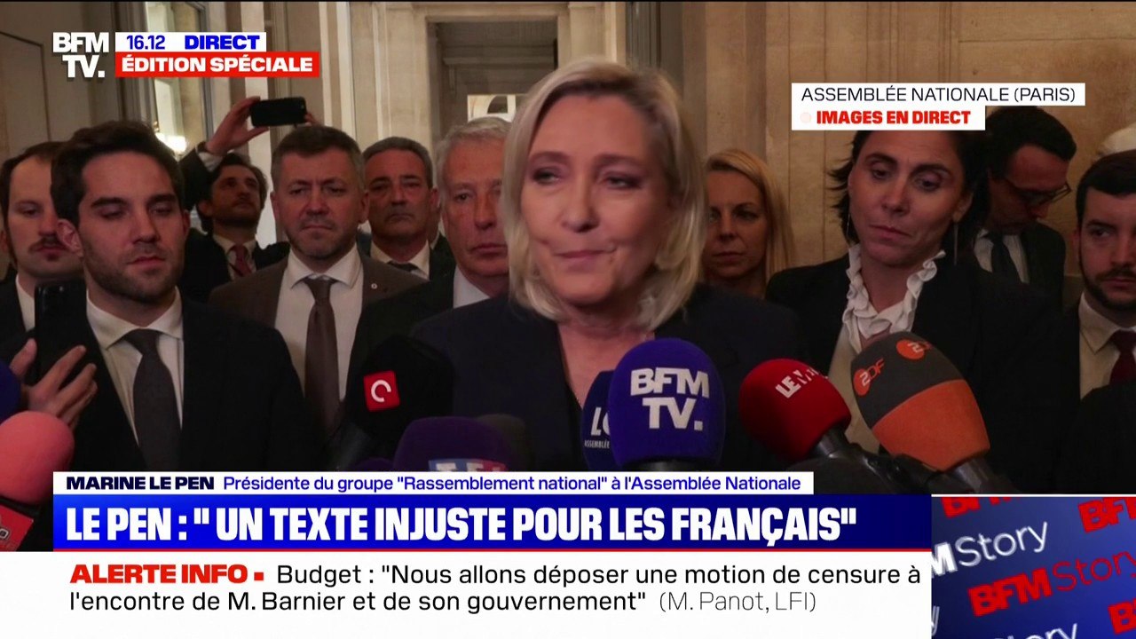 Marine Le Pen (RN): des décisions "profondément injustes à l'égard des Français"
