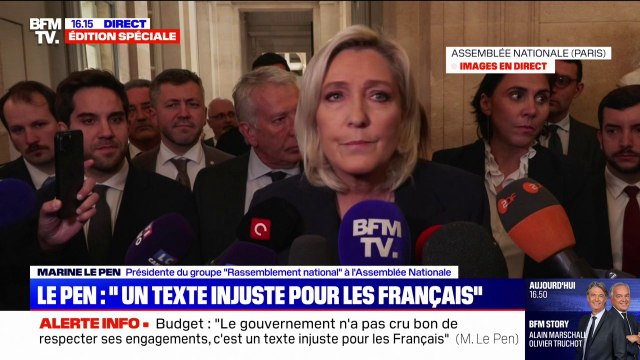 Activation du 49.3: Nous déposerons et nous voterons une motion de censure , déclare Marine le Pen