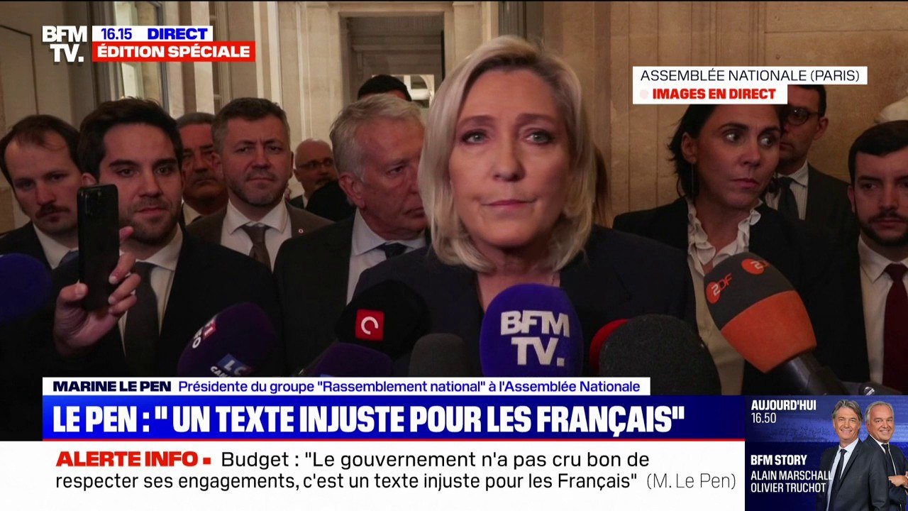 Activation du 49.3:  "Nous déposerons et nous voterons une motion de censure", déclare Marine le Pen