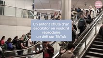 Un enfant chute d'un escalator en voulant reproduire un défi Tiktok