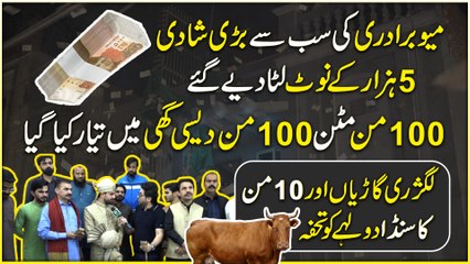 50 hazar logon ko khana khilaya gya, 5 din mehndiyan huien, 10 din shadi chali, mobile suit aur boht kuch lutaya gya….