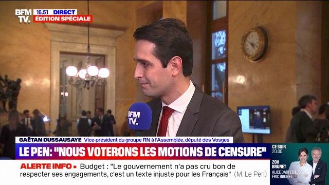 Menace de censure de Michel Barnier: On ne pouvait pas laisser passer un tel budget , assure Gaëtan Dussausaye (RN)