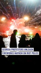 Georgia protestors unleash fireworks mayhem on riot police