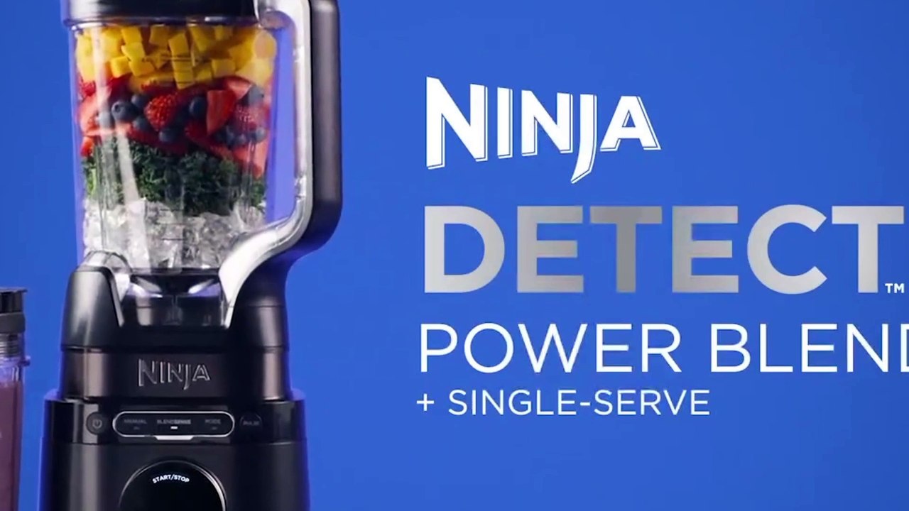 Ninja Detect Power Blender Pro + Personal Single-Serve, BlendSense Technology, For-Smoothies, Food and More, Compact Kitchen Countertop, 1800 P-Watts, 72 oz. Pitcher, (2) 24 oz. Cups, Black, TB301