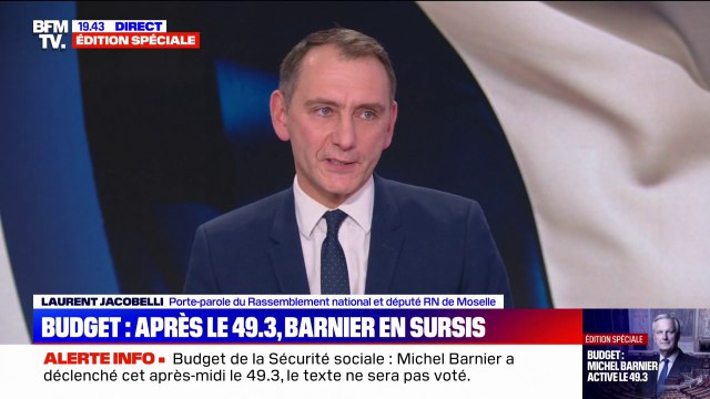 Laurent Jacobelli (RN): Il n'y aura pas de censure sans le Rassemblement national, mais il n'y aura pas de gouvernement sans le RN