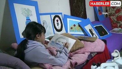 Engelli Genç Kız, Resim Sevgisiyle Hayata Tutunuyor