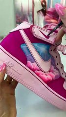 Woman is customizing Air Force 1 shoes for Nicki Minaj!