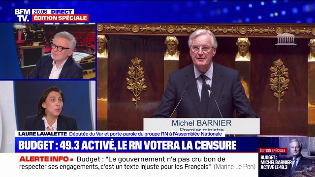 Menace de censure de Michel Barnier: On a fait un pas vers ce gouvernement qui n'a pas fait le dernier pas , indique Laure Lavalette (RN)