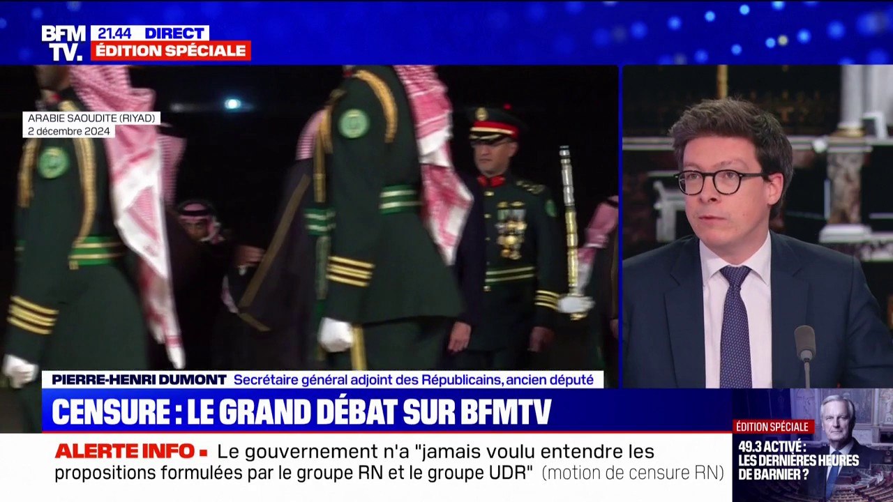Pierre-Henri Dumont (LR): "Le blocage institutionnel à l'Assemblée nationale ne sera pas résolu par la démission d'Emmanuel Macron"
