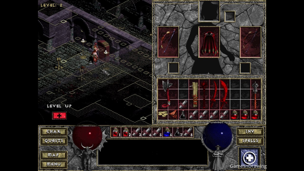 Diablo 1 Hellfire Rogue Level 2 & 3 Full Game Play-through No Commentary