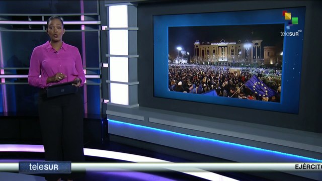 En Georgia, fuerzas policiales especiales intentaron dispersar a manifestantes