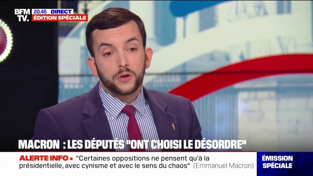 Jean-Philippe Tanguy (RN): Par son allocution, M. Macron a démissionné de ses responsabilités
