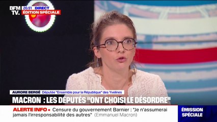 Aurore Bergé (Ensemble) se dit prête à "une ouverture plus grande" vers la gauche dans une coalition "qui ne peut en aucun cas comprendre la France insoumise"