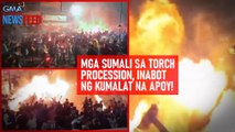 Mga sumali sa torch procession, inabot ng kumalat na apoy! | GMA Integrated Newsfeed