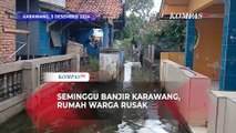 Warga Mulai Keluhkan Rumah Mereka Rusak Akibat Banjir di Karawang