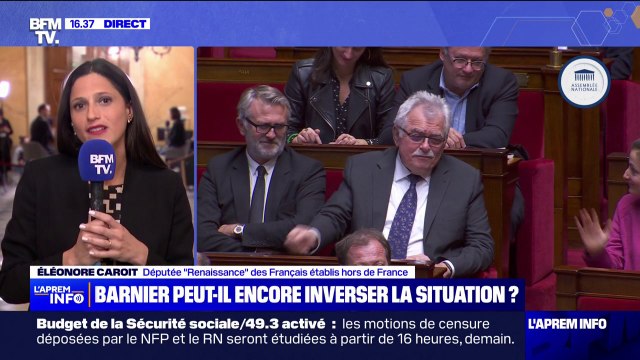 Motion de censure du gouvernement: On ne peut pas tout avoir, mais il faut que les Français aient un budget , déclare Éléonore Caroit (Renaissance)