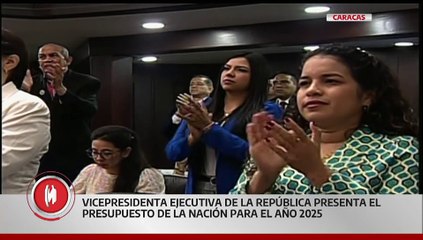 Vicepresidenta Ejecutiva presenta ante la AN Presupuesto 2025 destinando 77,6% a proyectos comunales