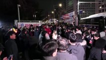 Supporters of South Korea's opposition party gather outside parliament