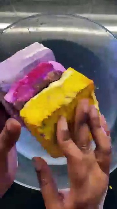 Colored square of chalk asmr