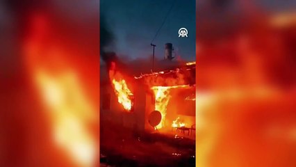 Van'da sobadan çıkan yangın evi kül etti