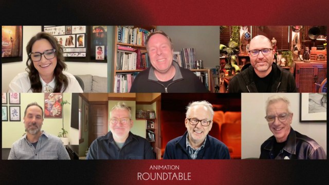 Chris Sanders, Dana Ledoux Miller, Josh Cooley, Kelsey Mann, Morgan Neville and Nick Park at the THR Animation Roundtable | THR Video