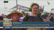 Ciudadanos nicaragüenses participan en el baile de Marimba más grande