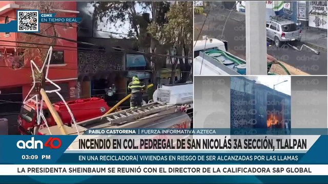 Bomberos combaten el fuerte incendio en la Col. Pedregal de San Nicolás, 3A sección