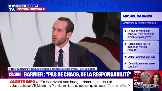 Pierre Jouvet (PS): Michel Barnier est un vieux Premier ministre issu du RPR qui, en réalité, déteste la gauche