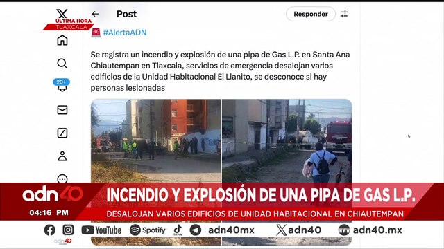 🚨¡Última Hora! Incendio y explosión de una pipa de gas L.P. en Tlaxcala