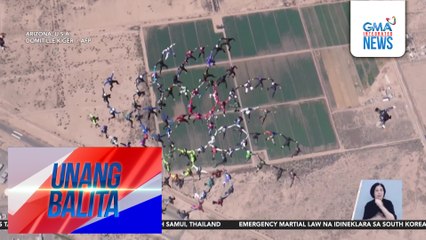 "Head-up" position ng 96 skydivers, nag-set ng panibagong world record | Unang Balita