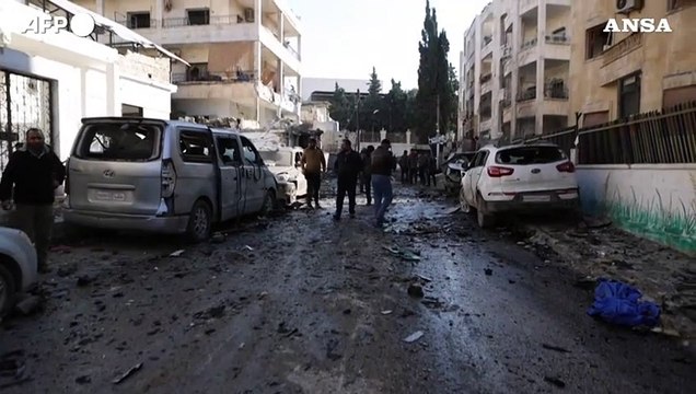 Siria, macerie a Idlib dopo i raid russi e dell'esercito contro i ribelli