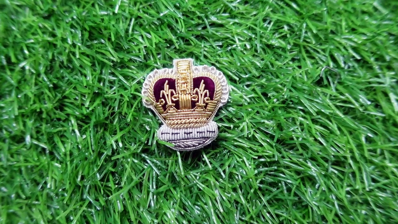 Best Price Custom Design Gold And Silver Crown Bullion Badge, Hand Embroidery Crown Bullion badge