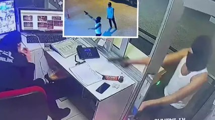 Adana’da güvenlik görevlisinin yaşadığı dehşet anları kamerada