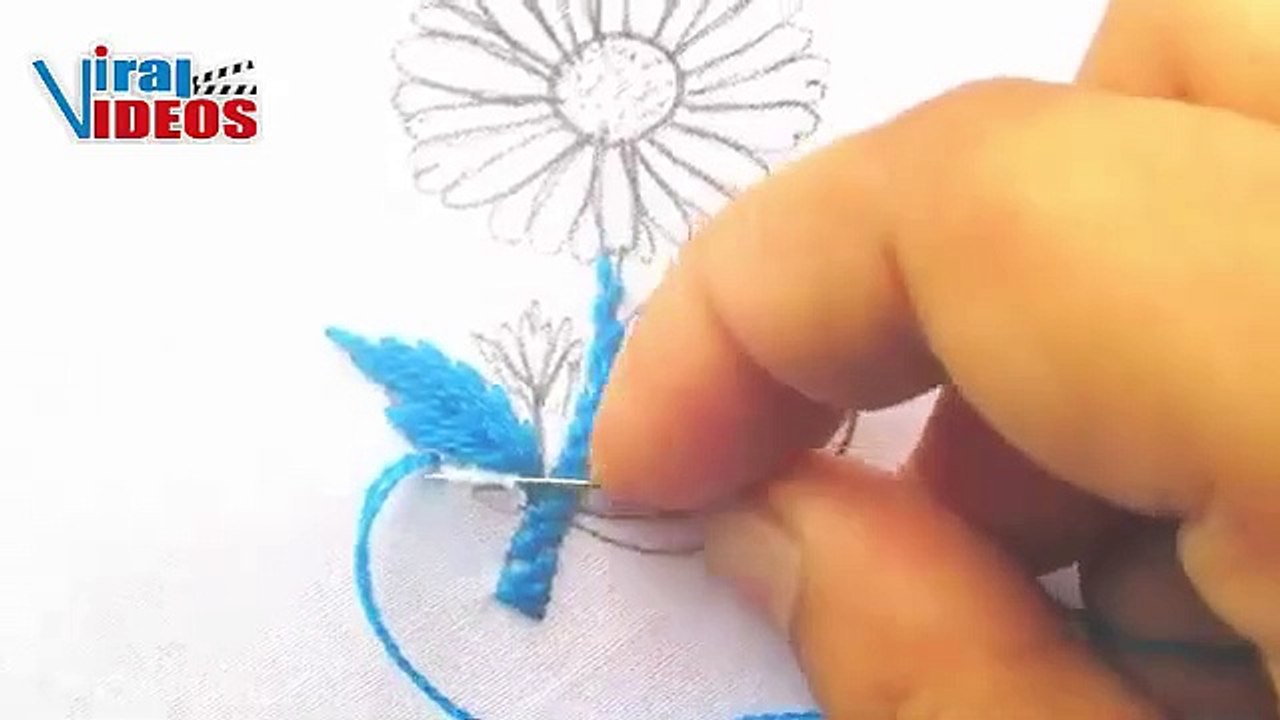 Sun Flower Hand Embroidery Stitches Tutorial