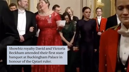 David and Victoria Beckham join King and Queen at Qatari state banquet