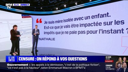 Est-ce que je vais être impactée sur les impôts que je ne paie pas pour l'instant? BFMTV répond à vos questions sur la motion de censure