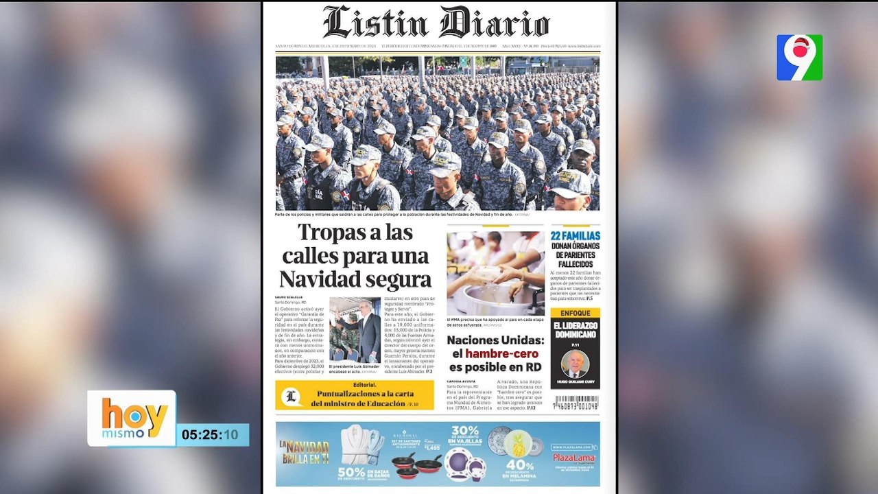 Titulares prensa dominicana miércoles 04 de diciembre 2024 | Hoy Mismo