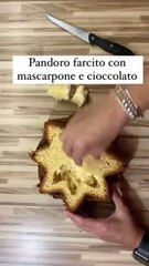 Pandoro farcito con crema al mascarpone e cioccolato