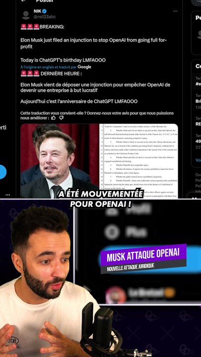 CHATGPT ATTAQUÉ PAR ELON MUSK ! ⚔️ #chatgpt #openai #elonmusk #actusia