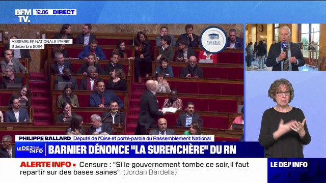 Motion de censure: Notre vote ne fait aucun doute ce soir , affirme Philippe Balard (RN)
