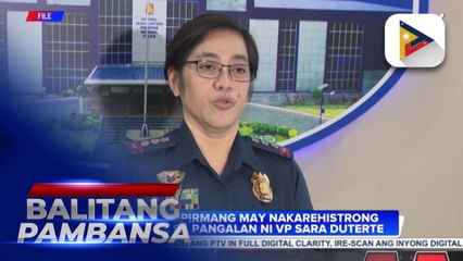 PNP, kinumpirmang may nakarehistrong mga baril sa pangalan ni VP Sara Duterte
