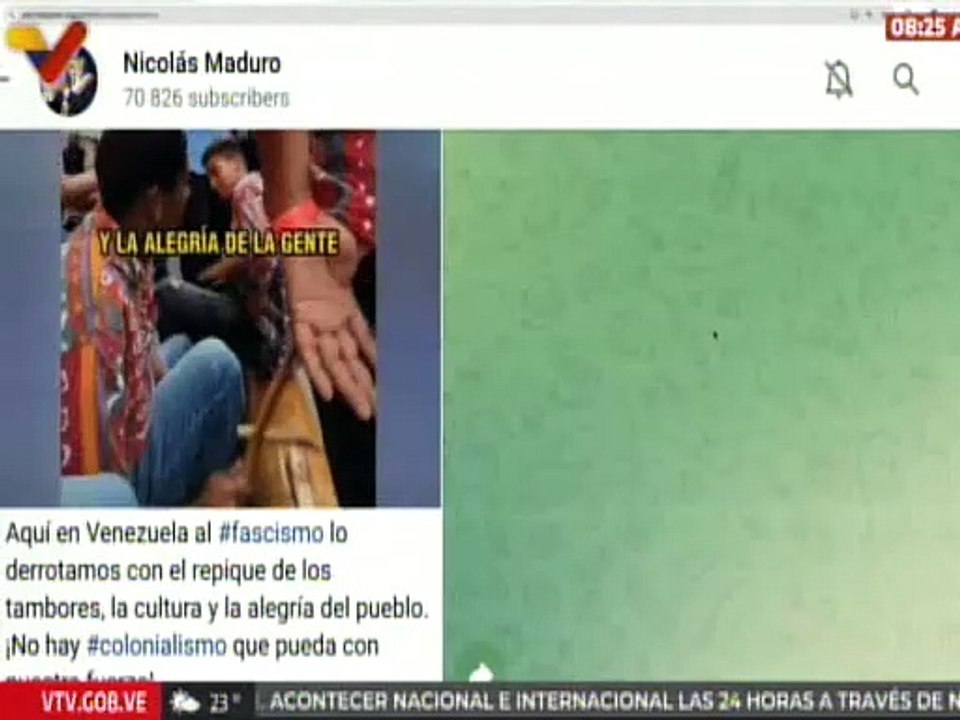 Pdte. Nicolás Maduro afirma que al fascismo se le derrota con tambores, cultura y la alegría del pueblo