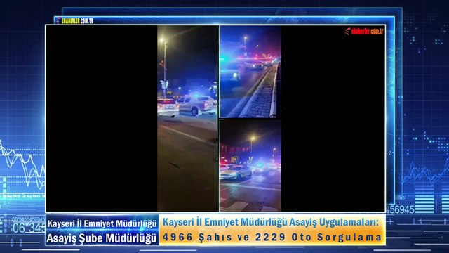 Kayseri İl Emniyet Müdürlüğü Asayiş Uygulamaları: 4966 Şahıs ve 2229 Oto Sorgulama